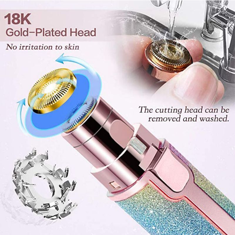 2-in-1 Women's Rechargeable Eyebrow Trimmer & Facial Hair Remover – Portable USB Electric Shaver