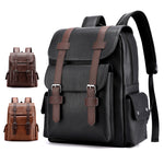 Vintage Leather Laptop Backpack – Waterproof Anti-Theft Business Travel Backpack for Men & Women (15.6")
