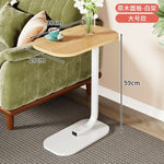 Minimalist C-Shaped Sofa Side Table | Space-Saving Wooden End Table for Living Room & Bedroom