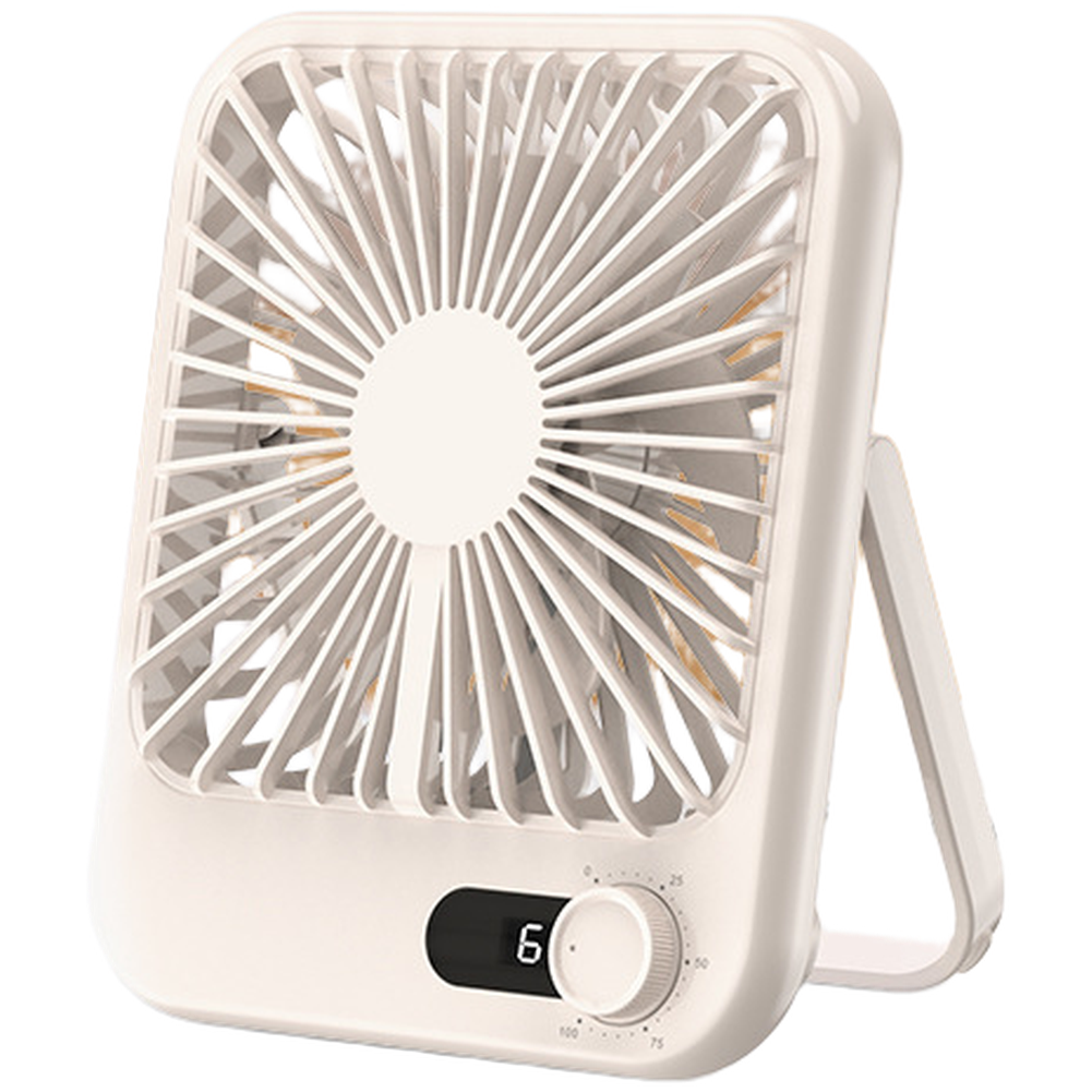 Compact USB Desktop Cooling Fan with Digital Display | 5-Speed Quiet Portable Desk Fan