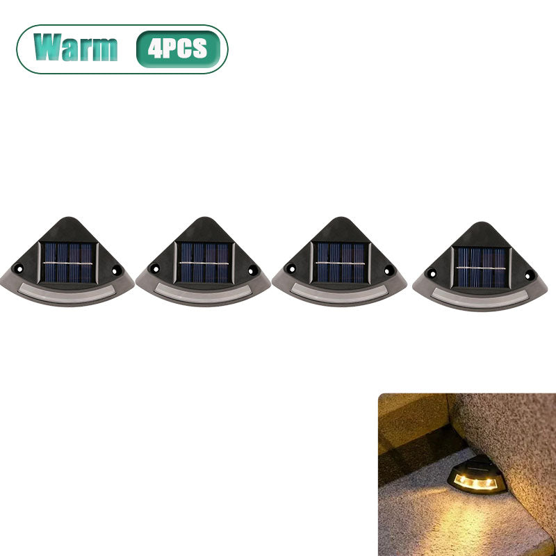 4-Pack Solar LED Step Lights – Waterproof Outdoor Stair, Fence & Deck Lights (Warm White / Cool White)