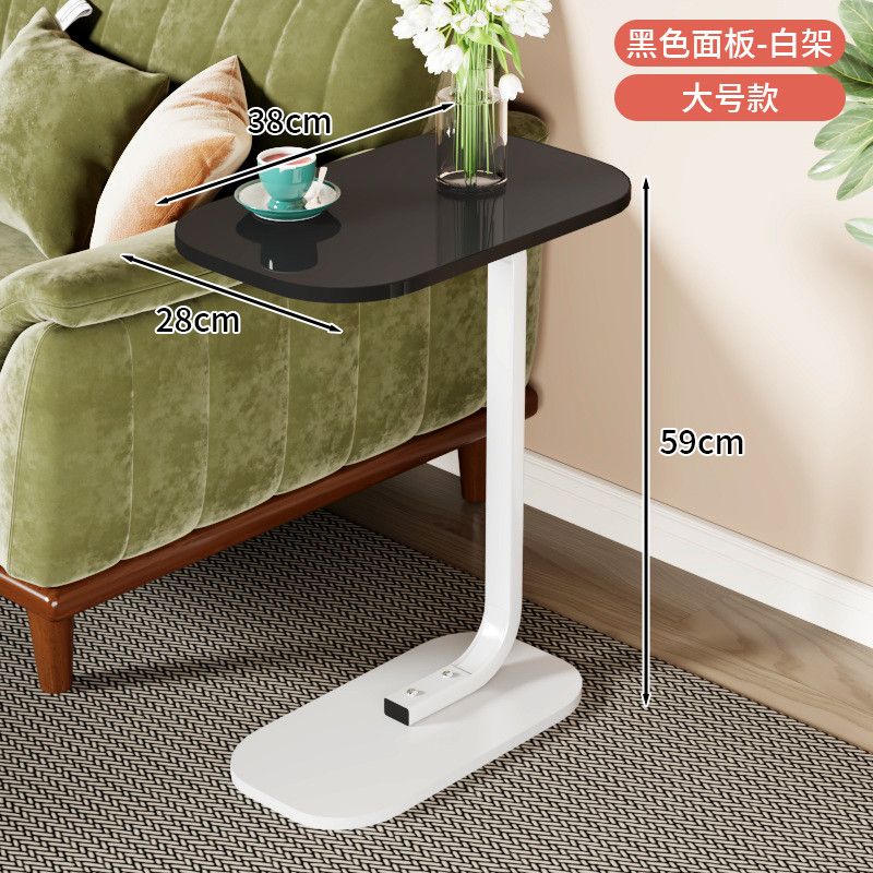 Minimalist C-Shaped Sofa Side Table | Space-Saving Wooden End Table for Living Room & Bedroom