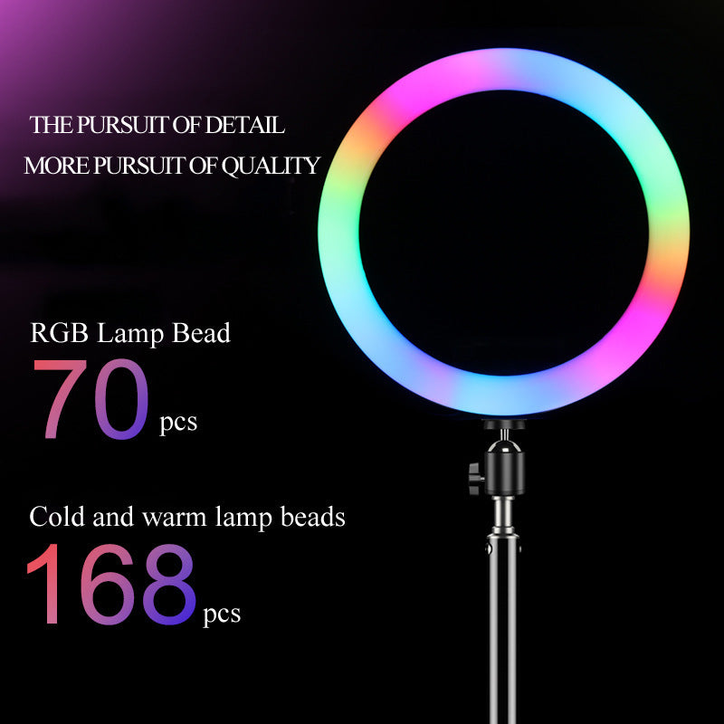 RGB LED Selfie Ring Light with Adjustable Phone Holder – USB Powered Dimmable Fill Light for TikTok, YouTube & Live Streaming