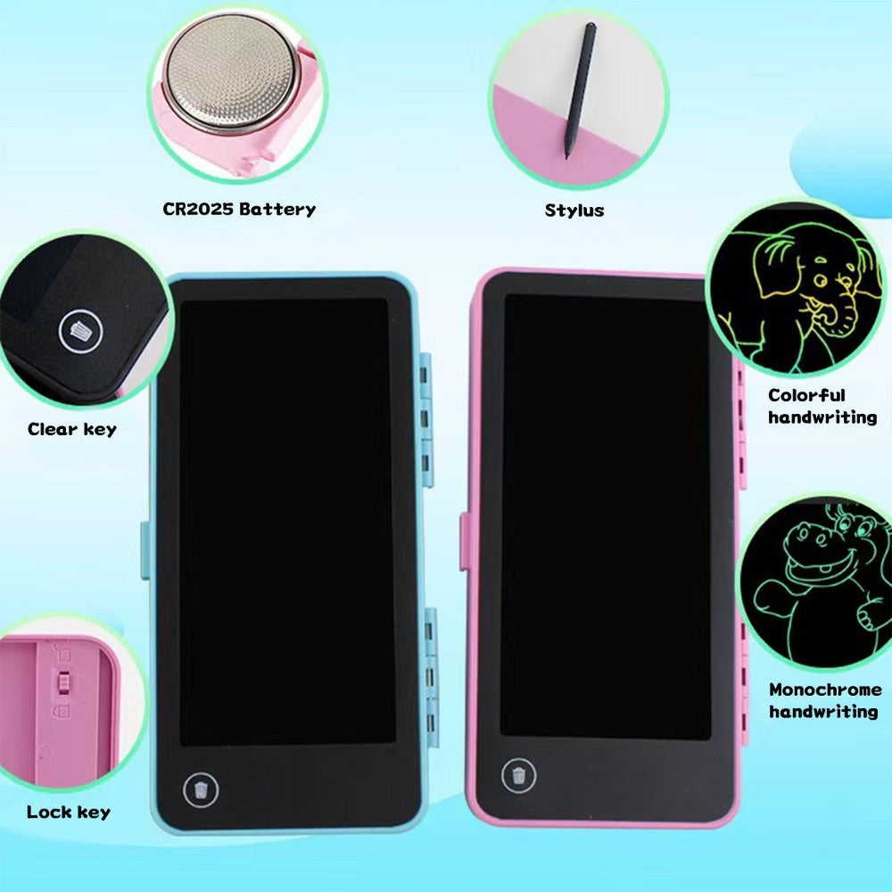 2-in-1 LCD Writing Tablet & Pencil Case – Erasable Drawing Board with Storage for Kids