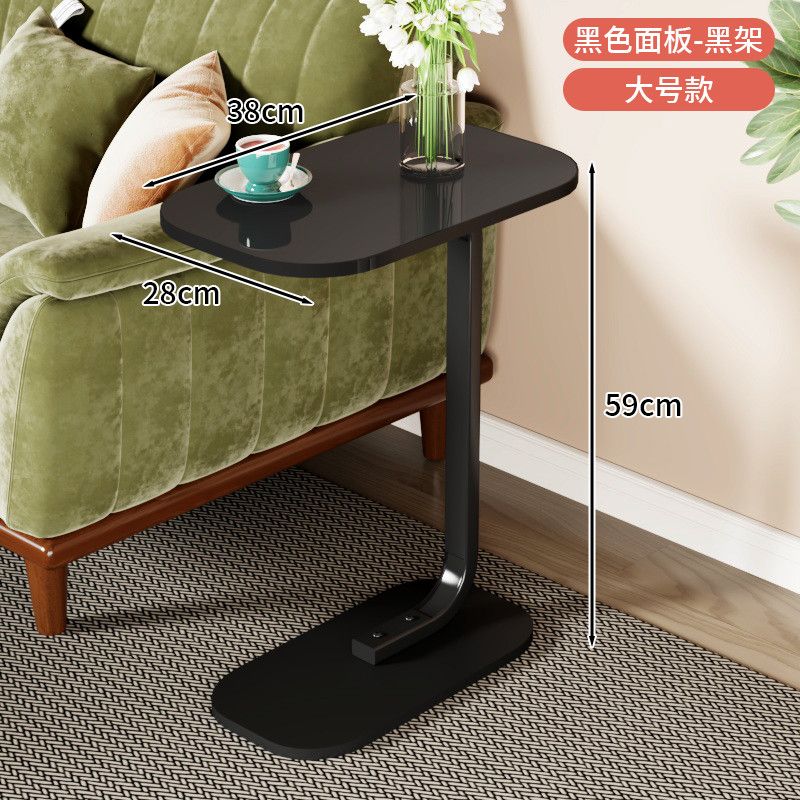 Minimalist C-Shaped Sofa Side Table | Space-Saving Wooden End Table for Living Room & Bedroom