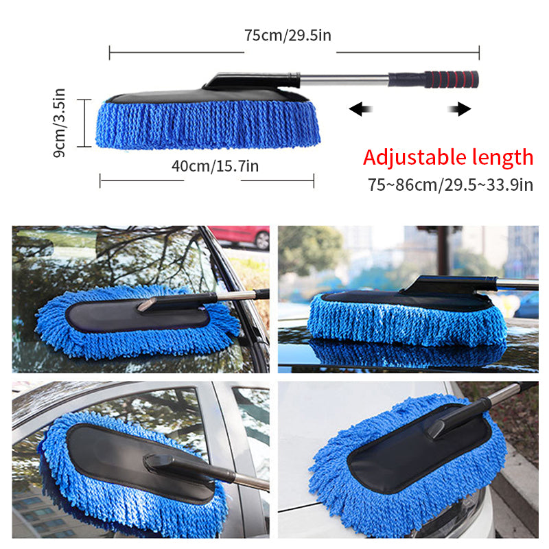 SEAMETAL Extendable Microfiber Car Duster & Cleaning Mop Kit – Retractable Car Wash Brush with Wax Mop