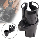 2-in-1 Car Cup Holder Expander – 360° Rotating Dual Drink Holder for Cars