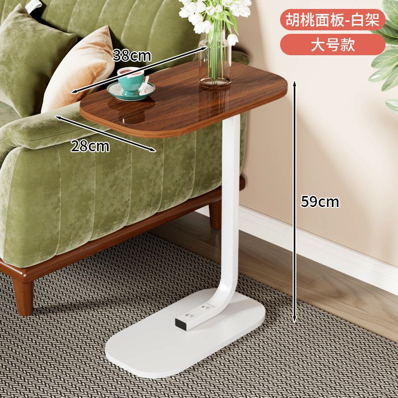 Minimalist C-Shaped Sofa Side Table | Space-Saving Wooden End Table for Living Room & Bedroom