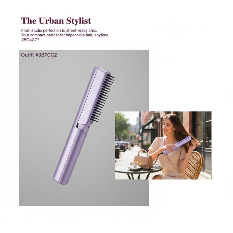 2-in-1 Cordless Hair Straightening & Curling Brush | Portable USB Rechargeable Hair Styler