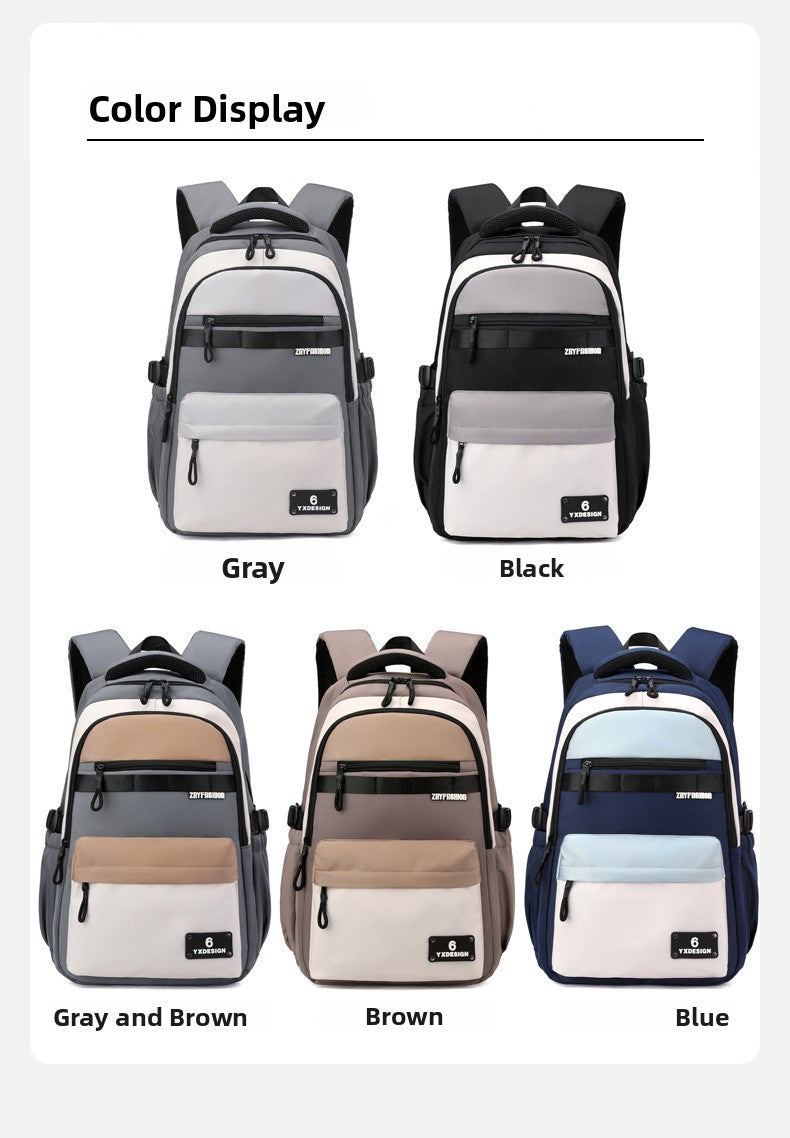 Large Capacity School Backpack – Ergonomic Spine Support Laptop Backpack for Boys & Students