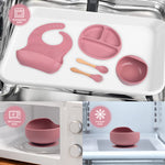 Baby Silicone Feeding Set – Plate, Bowl, Bib, Cup, Spoon & Fork Set