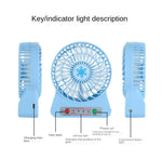 Mini Portable USB Rechargeable Fan with LED Light | Handheld & Desktop Cooling Fan (1200mAh Battery)
