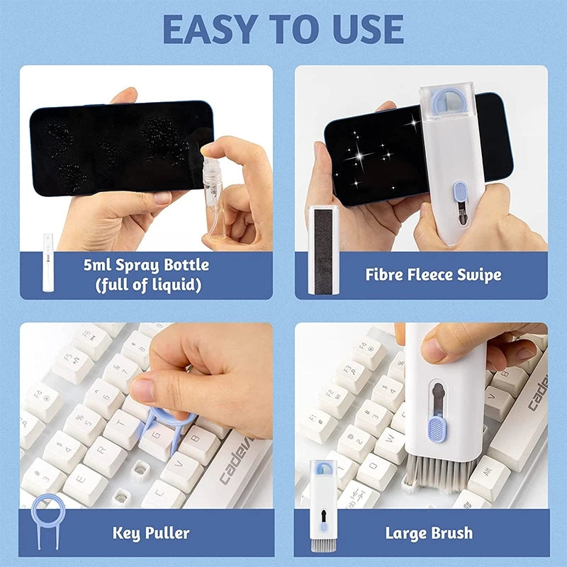 7-in-1 Keyboard Cleaning Kit | Multi-Function Electronics Cleaning Brush & Earbud Cleaning Pen