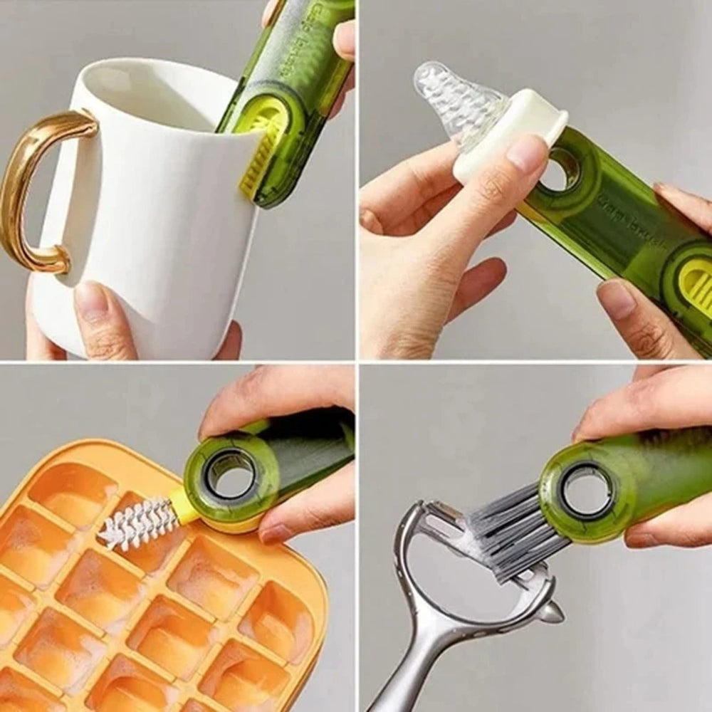 3-in-1 Multifunctional Cup Cleaning Brush | Rotatable Bottle Gap & Cup Scrubber