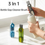 3-in-1 Bottle Gap Cleaner Brush | Multifunctional Cup & Water Bottle Cleaning Brush with Silicone U-Shaped Cleaner