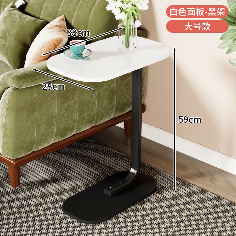 Minimalist C-Shaped Sofa Side Table | Space-Saving Wooden End Table for Living Room & Bedroom