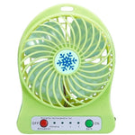 Mini Portable USB Rechargeable Fan with LED Light | Handheld & Desktop Cooling Fan (1200mAh Battery)