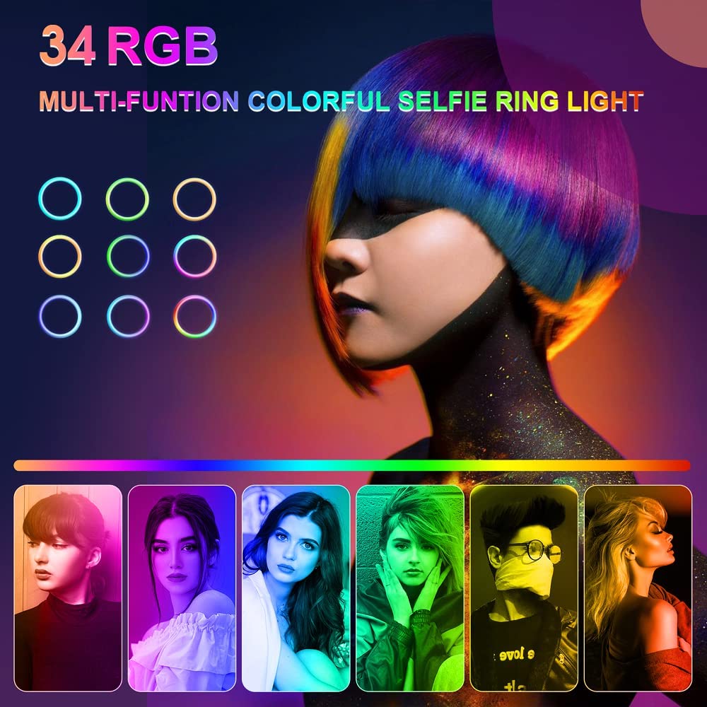 RGB LED Selfie Ring Light with Adjustable Phone Holder – USB Powered Dimmable Fill Light for TikTok, YouTube & Live Streaming