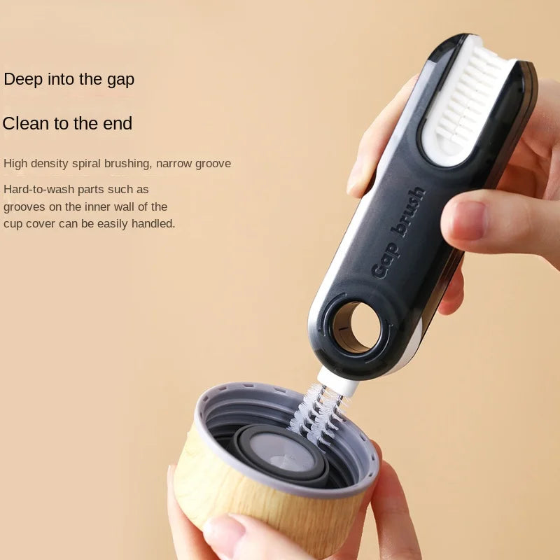 3-in-1 Bottle Gap Cleaner Brush | Multifunctional Cup & Water Bottle Cleaning Brush with Silicone U-Shaped Cleaner