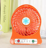 Mini Portable USB Rechargeable Fan with LED Light | Handheld & Desktop Cooling Fan (1200mAh Battery)
