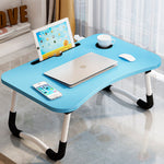 Portable Foldable Laptop Table with Cup Holder & Tablet Slot – Multi-Purpose Bed & Study Desk