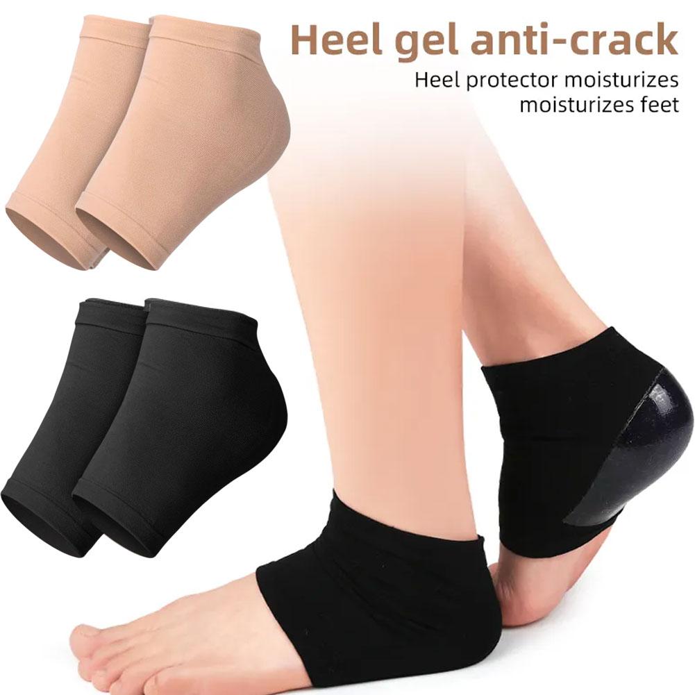Plantar Fasciitis Heel Socks – Silicone Gel Heel Protectors for Cracked Heels, Achilles Tendon Support & Pain Relief