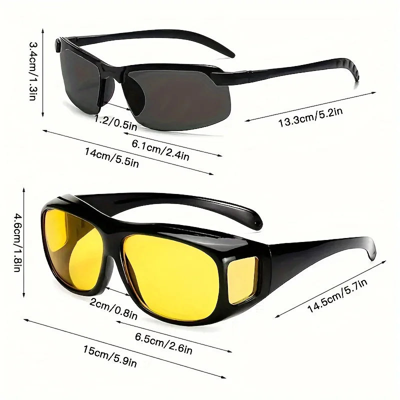 HD Vision Wrap Around Sunglasses – Fits Over Prescription Glasses with UV Protection