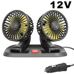 360° Triple Head Car Cooling Fan | Adjustable 3-Speed Dashboard Fan for 12V/24V Vehicles