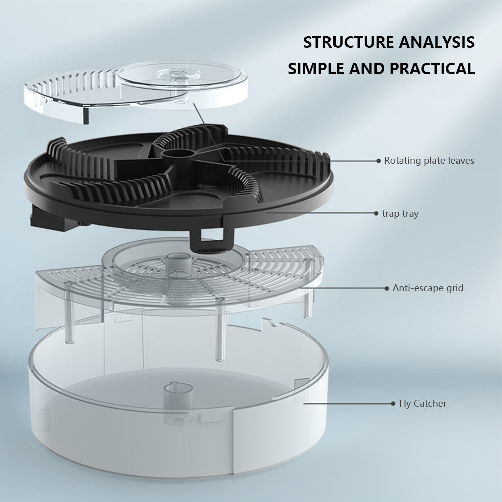 Automatic Rechargeable Rotating Fly Trap – Indoor Electric Fly Catcher for Flies, Gnats & Flying Insects