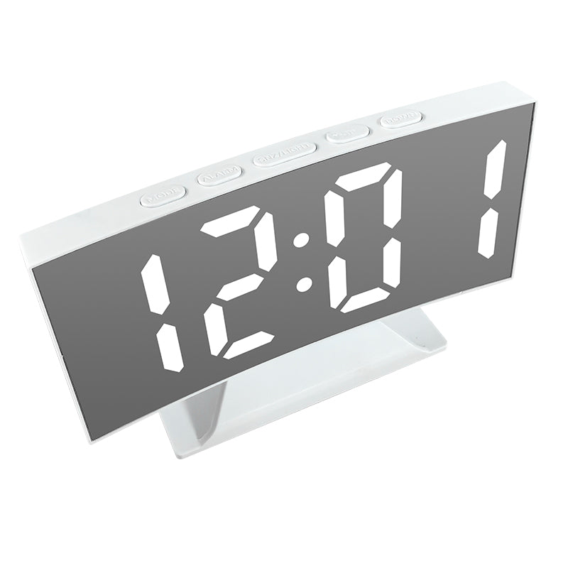 LED Mirror Digital Alarm Clock – Modern Desk & Bedside Display Clock