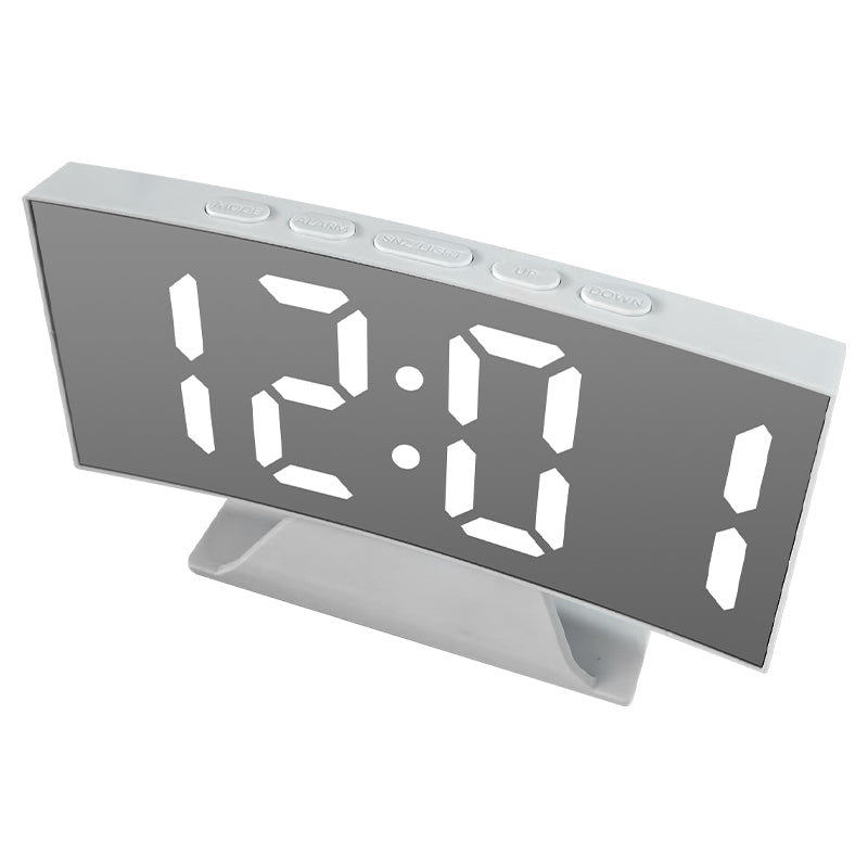LED Mirror Digital Alarm Clock – Modern Desk & Bedside Display Clock