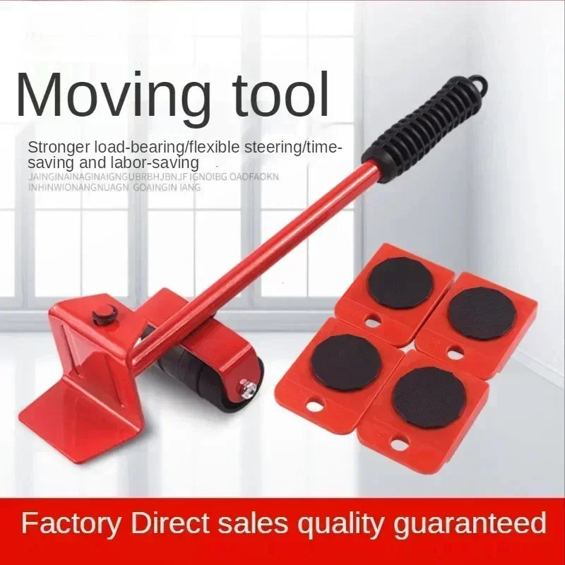 5-Piece Furniture Moving Tool Set | Heavy Duty Furniture Lifter & 360° Moving Roller Sliders