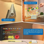 LED Light-Up Acrylic Message Board with USB Stand – Erasable Glow Drawing & Memo Board
