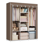 Large Foldable Portable Wardrobe Storage Organizer with Hanging Rail & Shelves