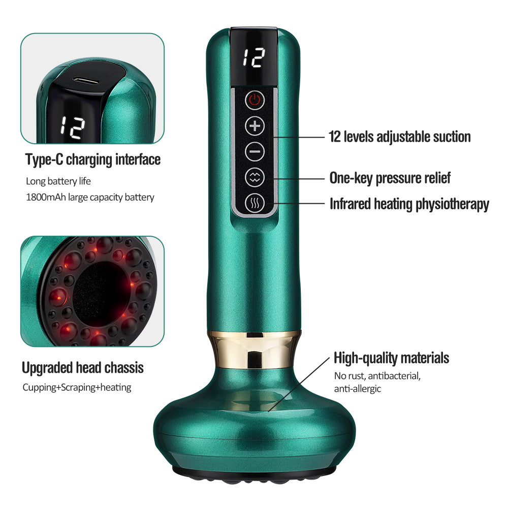 Intelligent Negative Pressure Cupping Massager – Electric Heating Vacuum Therapy Device
