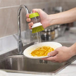 Soap Dispensing Dish Brush with Refillable Soap Reservoir – Multi-Purpose Kitchen Scrub Brush with Drip Tray