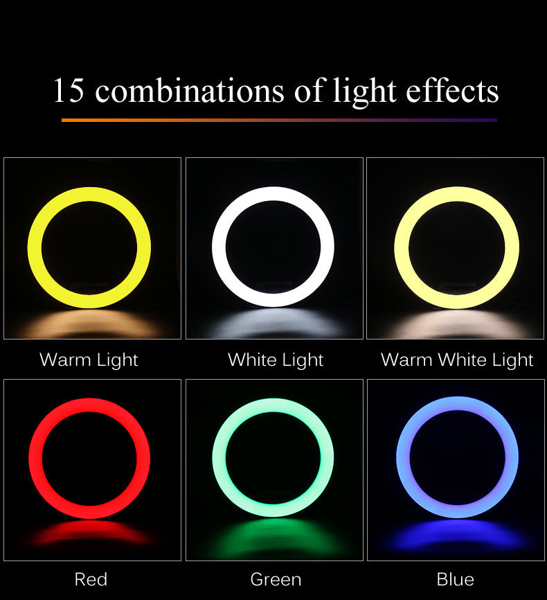 RGB LED Selfie Ring Light with Adjustable Phone Holder – USB Powered Dimmable Fill Light for TikTok, YouTube & Live Streaming