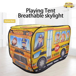 Kids School Bus Play Tent – Foldable Indoor Outdoor Playhouse Pop Up Tent for Boys & Girls