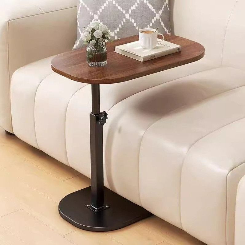 Minimalist C-Shaped Sofa Side Table | Space-Saving Wooden End Table for Living Room & Bedroom