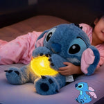 Interactive Breathing Stitch Plush Toy with Light, Music & Breathing Motion – Soft Sleeping Companion