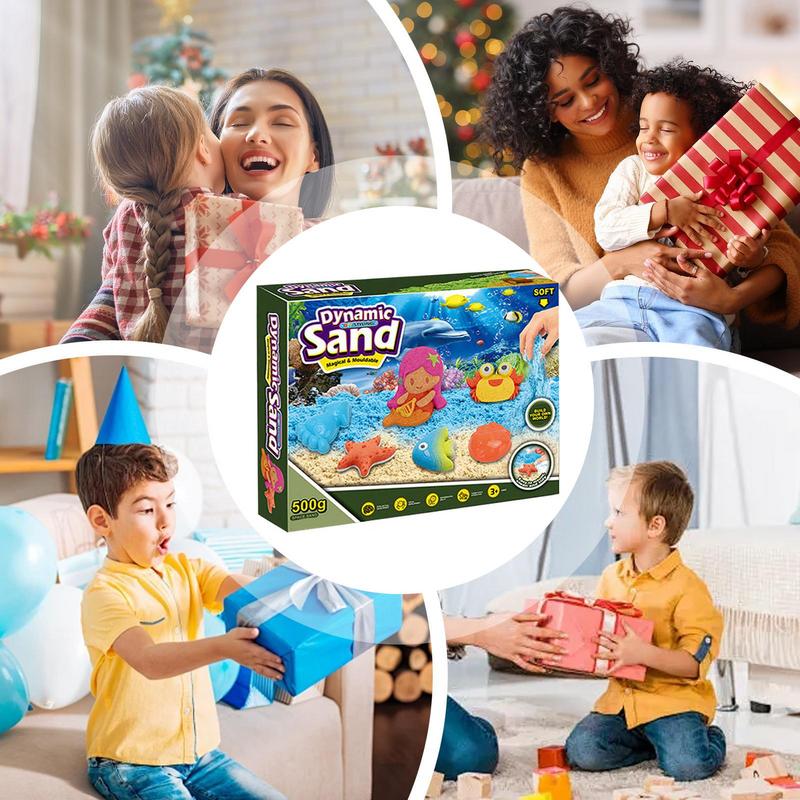 Dynamic Sand Play Set – 750g Magic Kinetic Sand Kit with Molds & Tools for Kids