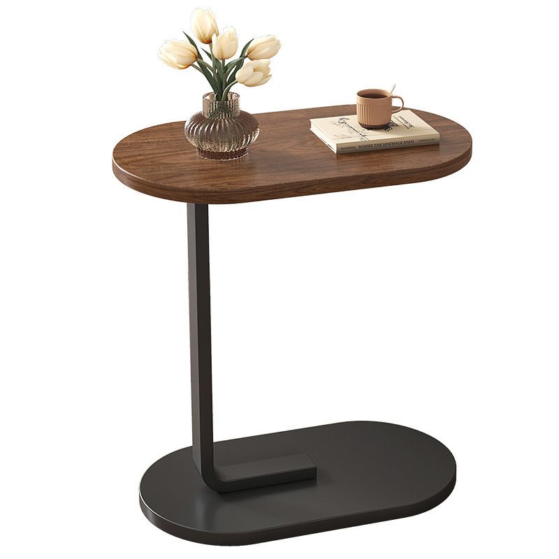 Minimalist C-Shaped Sofa Side Table | Space-Saving Wooden End Table for Living Room & Bedroom