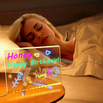 LED Light-Up Acrylic Message Board with USB Stand – Erasable Glow Drawing & Memo Board
