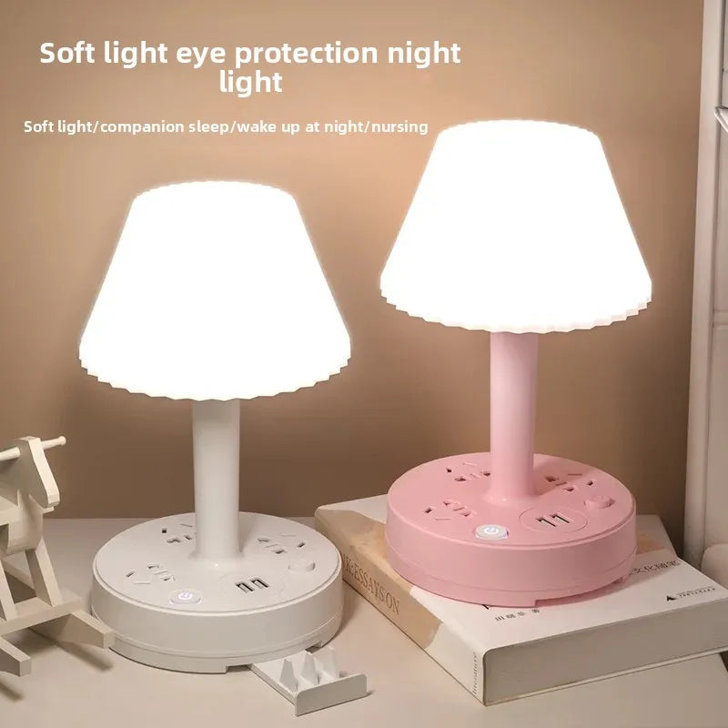 Multi-Function LED Table Lamp with USB Charging Station & Phone Stand