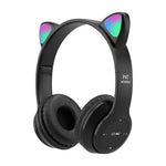 Cat Ear Bluetooth 5.0 Wireless Headphones – LED Light Up Over-Ear Headset with Built-In Mic for Kids & Teens