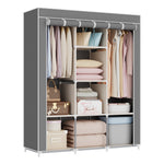 Large Foldable Portable Wardrobe Storage Organizer with Hanging Rail & Shelves
