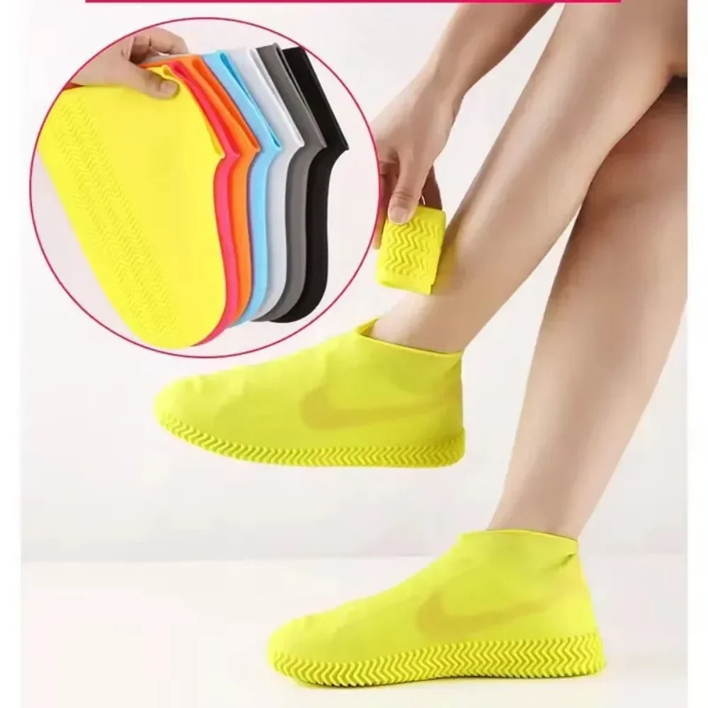 Reusable Waterproof Silicone Shoe Covers – High Elastic Non-Slip Rain Shoe Protectors for Men & Women (1 Pair)