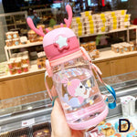 Cartoon Kids 500ml Water Bottle with Straw | Leak-Proof Pop-Up Spout School & Travel Bottle