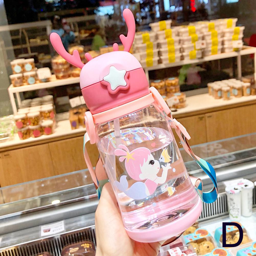 Cartoon Kids 500ml Water Bottle with Straw | Leak-Proof Pop-Up Spout School & Travel Bottle