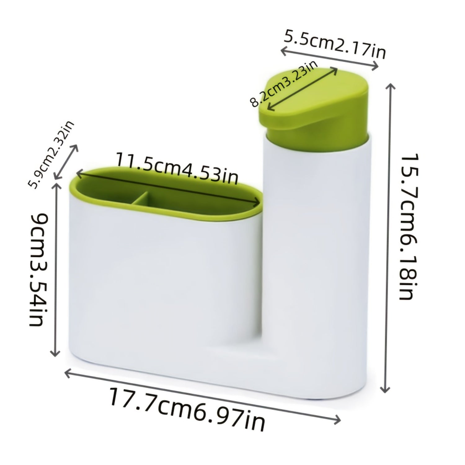2-in-1 Soap Dispenser with Sink Organizer | Kitchen & Bathroom Detergent Dispenser Caddy